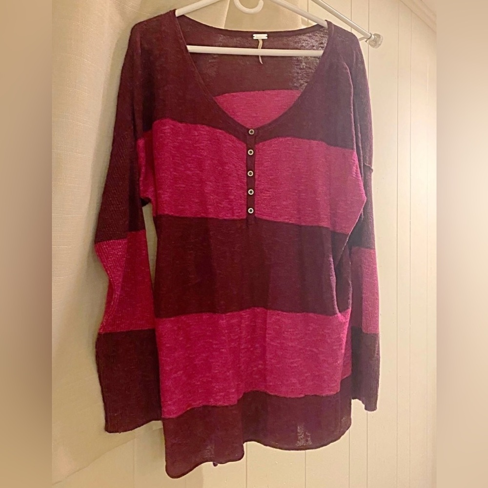 Free People Oversized Henley Top